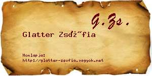Glatter Zsófia névjegykártya
